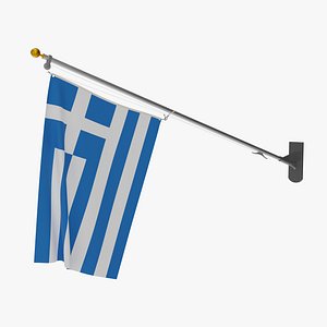 3D model Wall Flag Greece T2