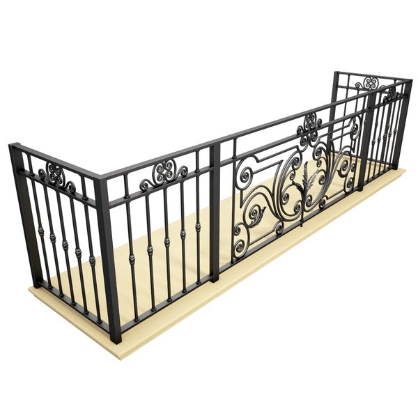 wrought iron balcony 3d max