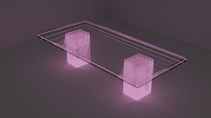 glass table neon 3D model