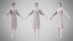 Dress 16 Soft Petal Mosaic 3D model