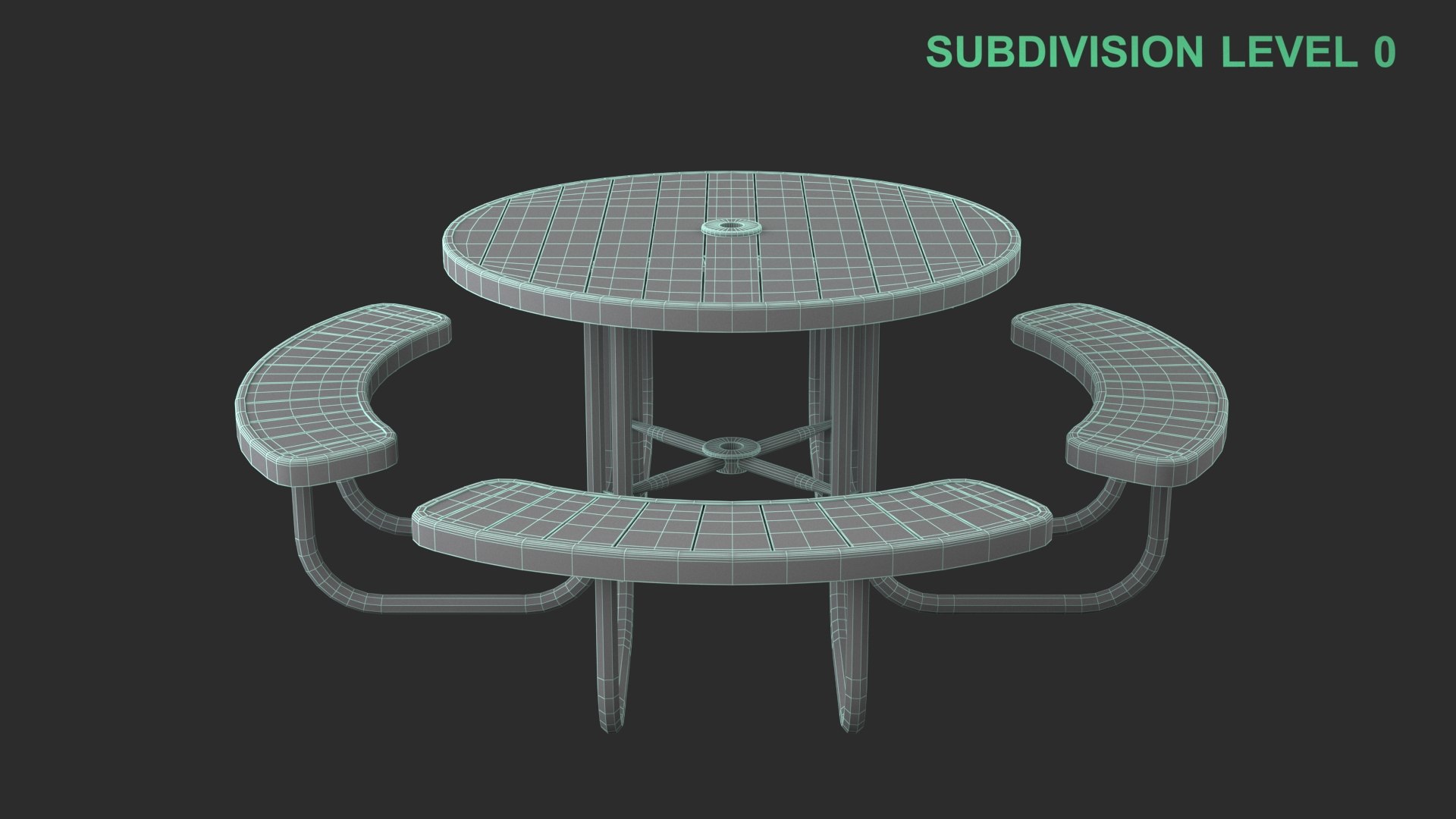 Picnic Table model https://p.turbosquid.com/ts-thumb/aZ/Uq7Eet/dD/wireframe_0008/jpg/1754377366/1920x1080/fit_q87/ec05994c40edd71bdae509fa14f4f7e2cb015f93/wireframe_0008.jpg