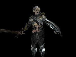 3d skeletal warrior model