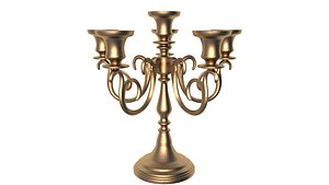 3D Gold Candlestick