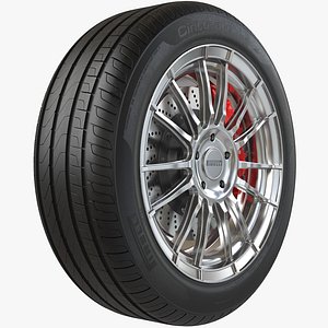 Car Wheel Rim and Tire PBR 8K