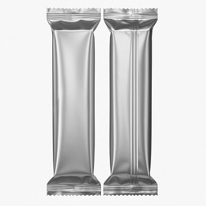Snack Bar Foil Wrapper Mockup 01 3D model