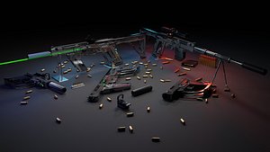 guns handgun ar rifle 3D