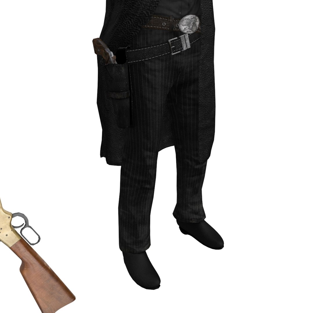 3d Model Cowboy Belt Revolver