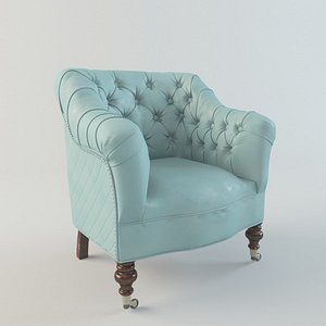sutton leather chair 3d model