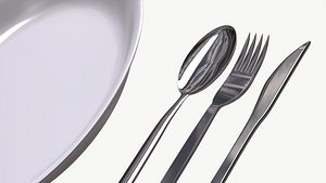basic spoon fork 3d obj