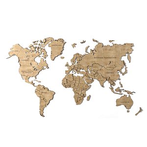 Wooden panel - world map