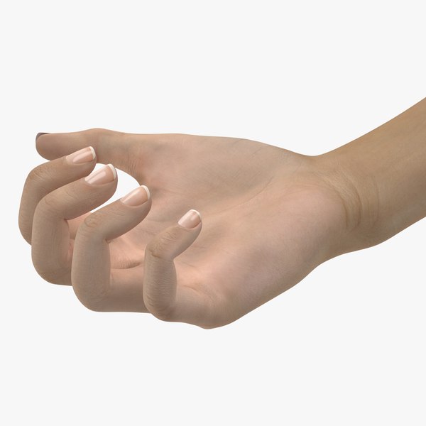 caucasian female hand short 3D model