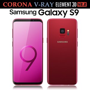 samsung galaxy s9 burgundy 3D model