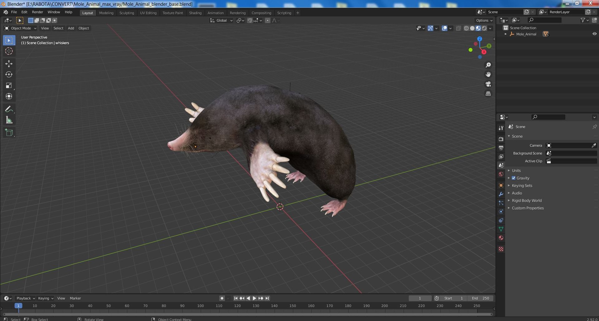 3D Mole Animal - TurboSquid 2228023
