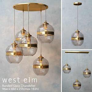 West Elm Banded Glass Chandelier
