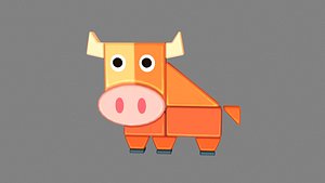 3D Animal shape blocks - Splicing to assemble building block bull model
