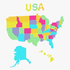 3D model Pixel USA Map