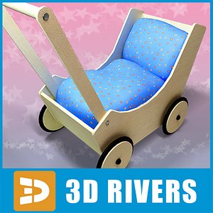 toy baby carriage 3d model