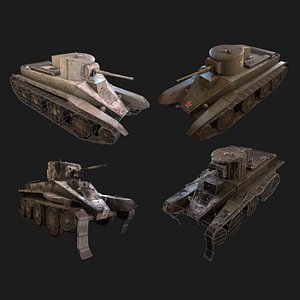 BT-2 PBR Unity Game Ready tank model