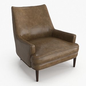 Accent Chair Leather Taupe 3D