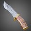 Damascus Steel Knife AAA PBR Game Ready Melee Asset