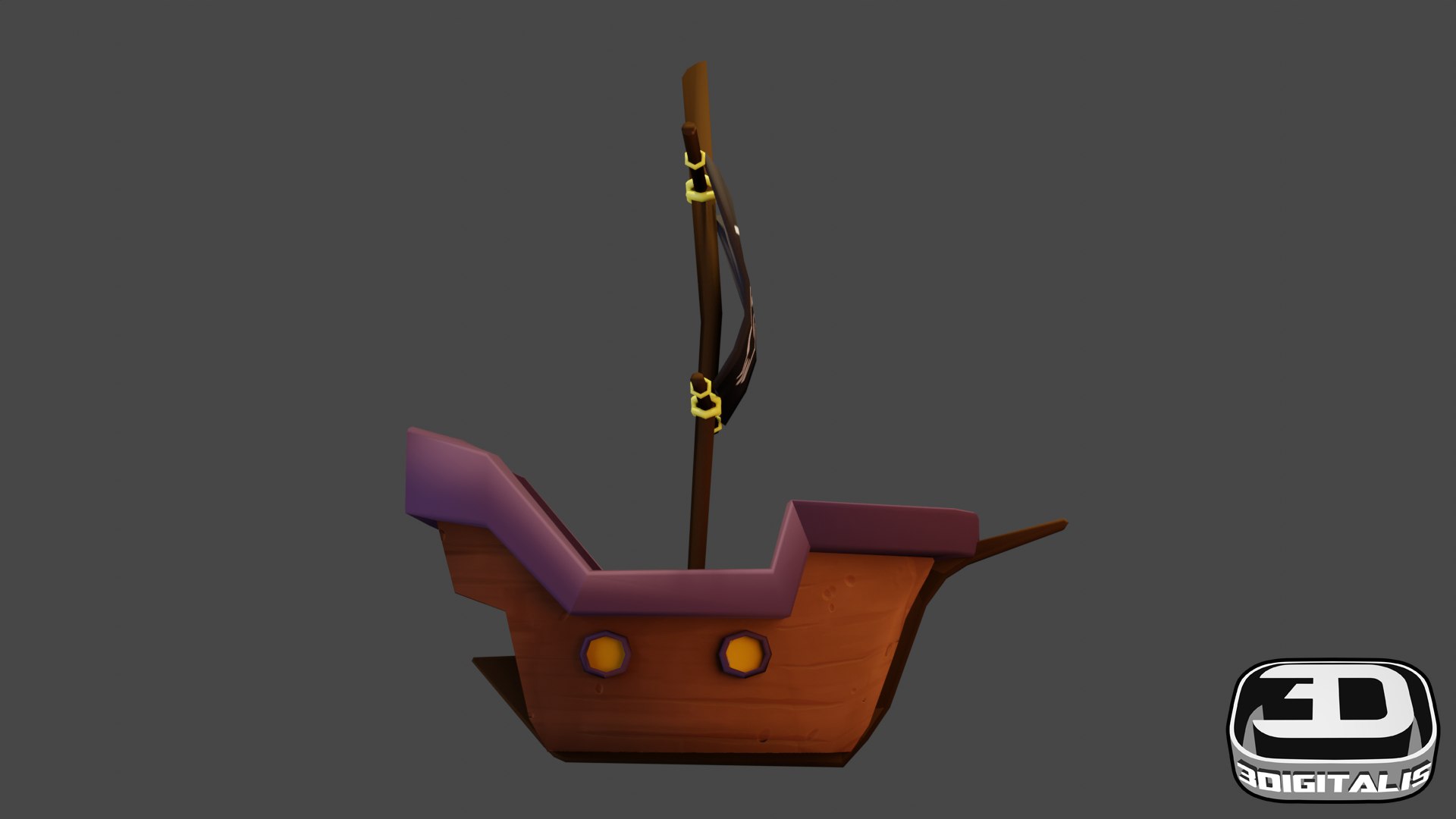Stylized Pirate Ship Low Poly 3D Model - TurboSquid 2231988