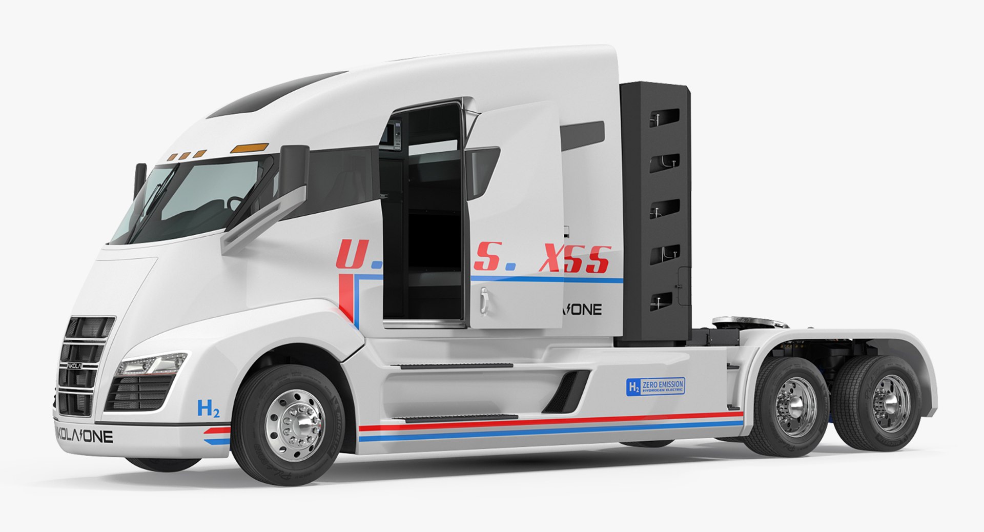 Nikola One Electric Semi Truck Rigged 3D Model 3D model preview