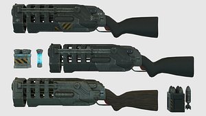 Low Poly Plasma Rifle/RPG Launcher With PBR Materials