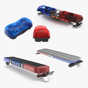 legacy lightbars 3 police light 3D model