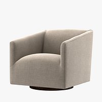 Restoration Hardware 1950S ITALIAN SHELTER ARM UPHOLSTERED SWIVEL CHAIR