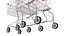3D Trolley Shopping Carts Connected with Coin Locker model