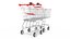 3D Trolley Shopping Carts Connected with Coin Locker model