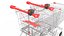 3D Trolley Shopping Carts Connected with Coin Locker model