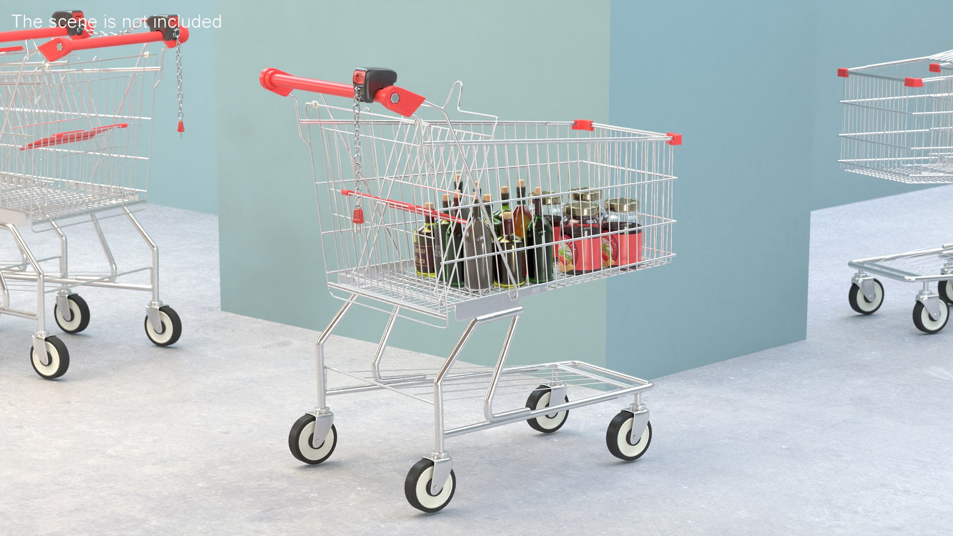 3D Trolley Shopping Carts Connected With Coin Locker Model - TurboSquid ...