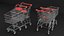 3D Trolley Shopping Carts Connected with Coin Locker model