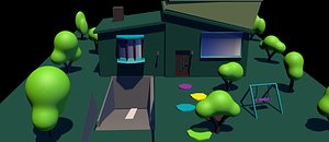 3D LOWPOLY HOUSE AND PLACE