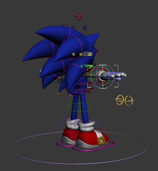 3d model sega sonic rigged