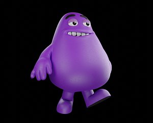 3D Grimace Rigged Character
