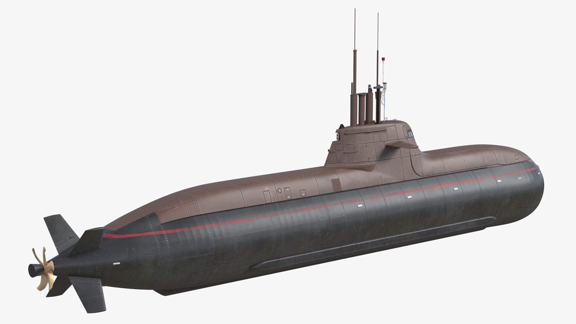 Submarine HDW Class 212A Dry Rigged for Cinema 4D 3D model preview