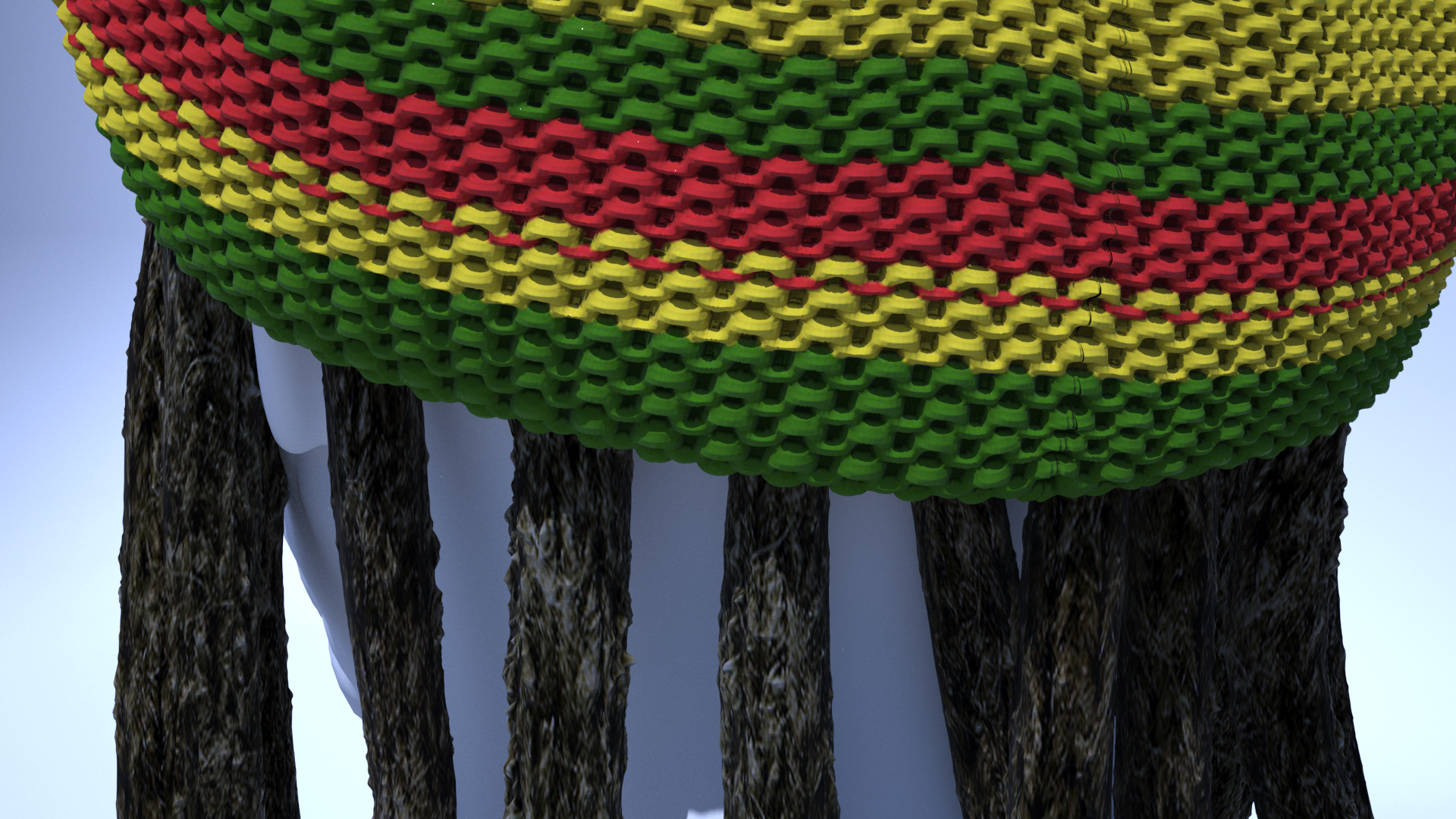 3d rasta hat