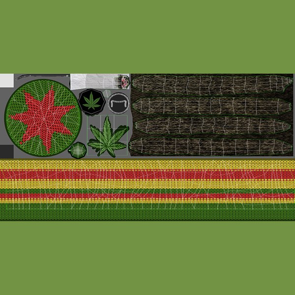 3d rasta hat