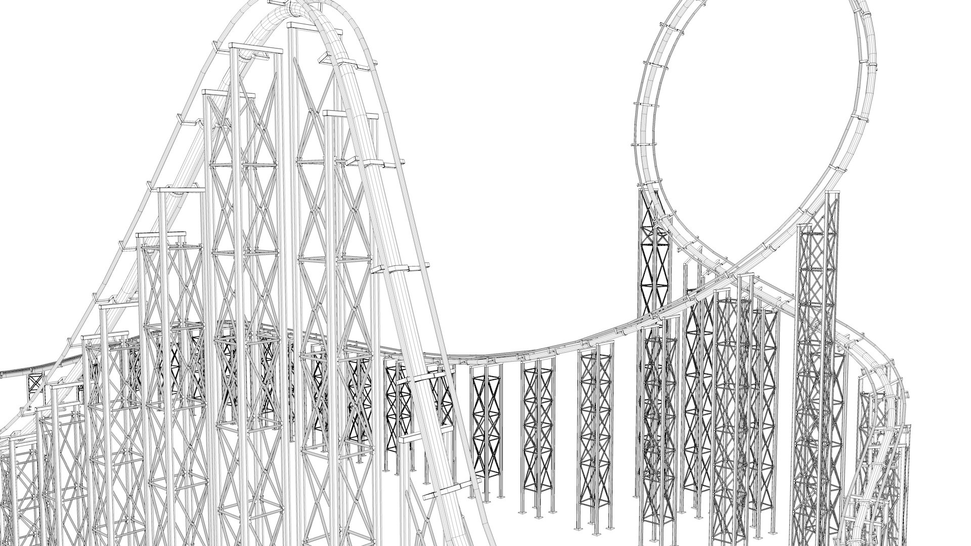 3D Roller Coaster Track TurboSquid 1881339