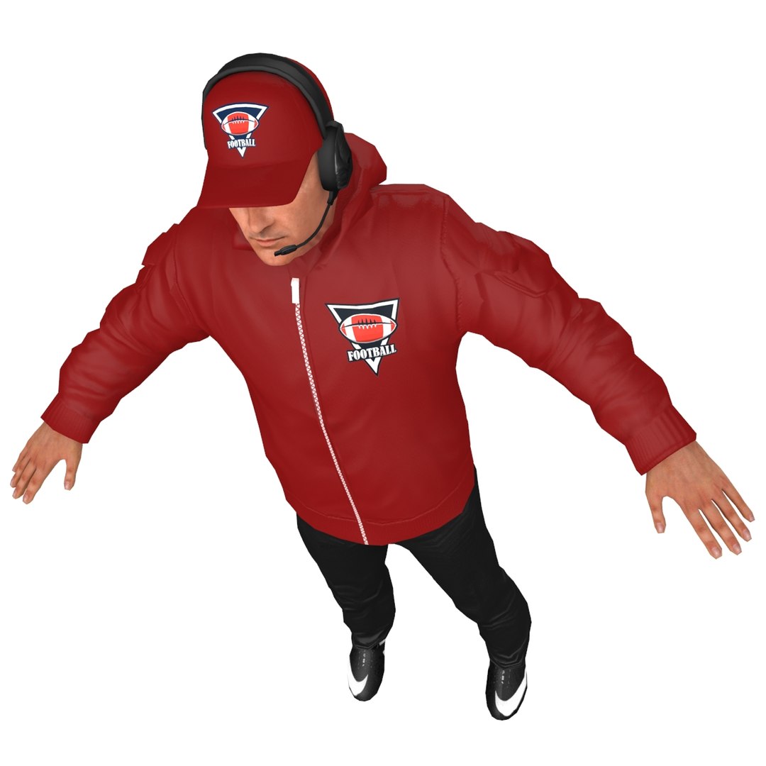 American football coach 4 model TurboSquid 1325668