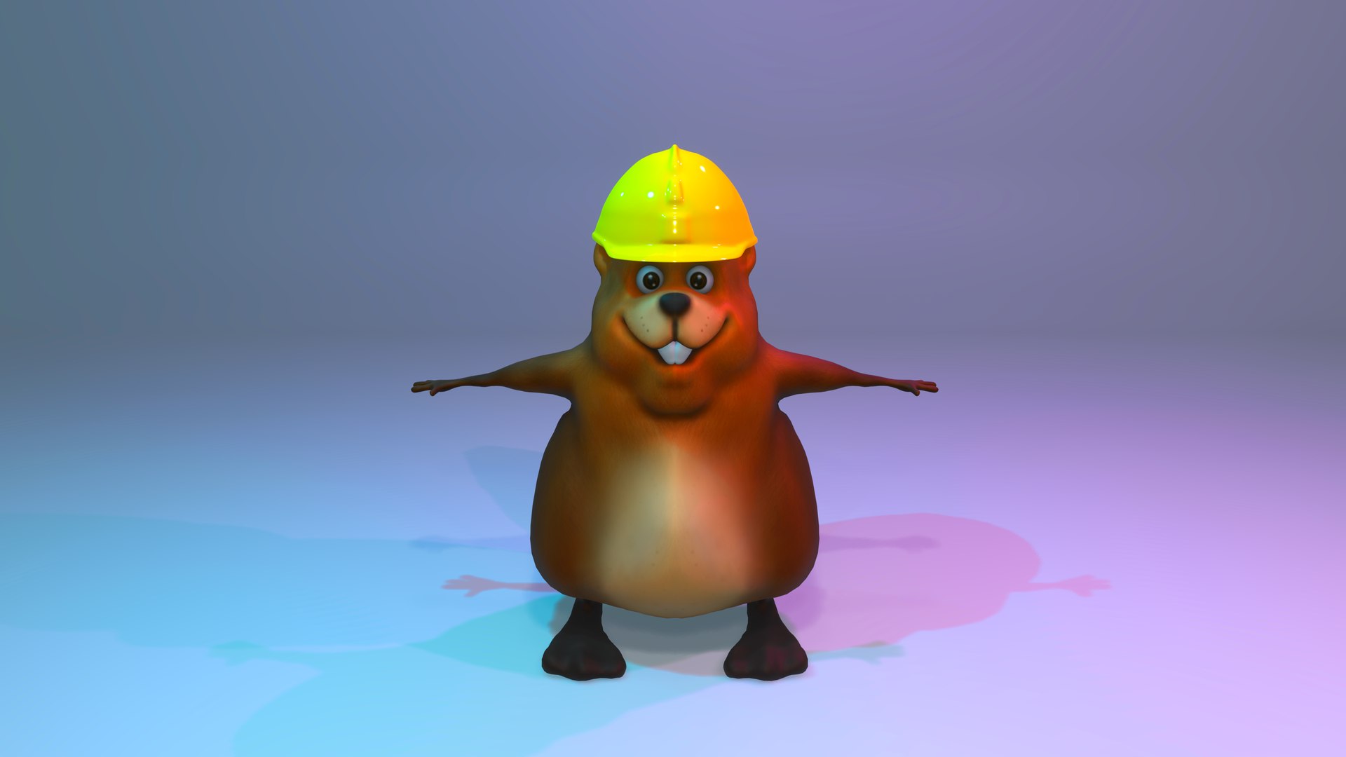 Beaver Cartoon Funny Model - Turbosquid 1675174