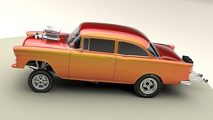 3D chevrolet 1955 gasser dragster