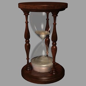 3d model of hourglass glass