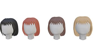 Woman hair short with bangs - Cartoon 3D model