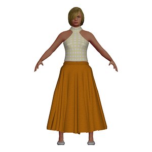woman skirt character 3D