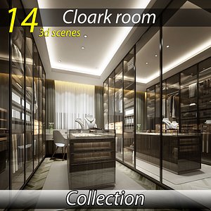 Collection of cloakroom interior 3d scene 3D