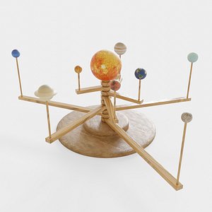 3D wooden Solar System Model model
