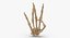 Human Hand Bones West Side Sign White and Yellow Collection 01 - 2 models 3D
